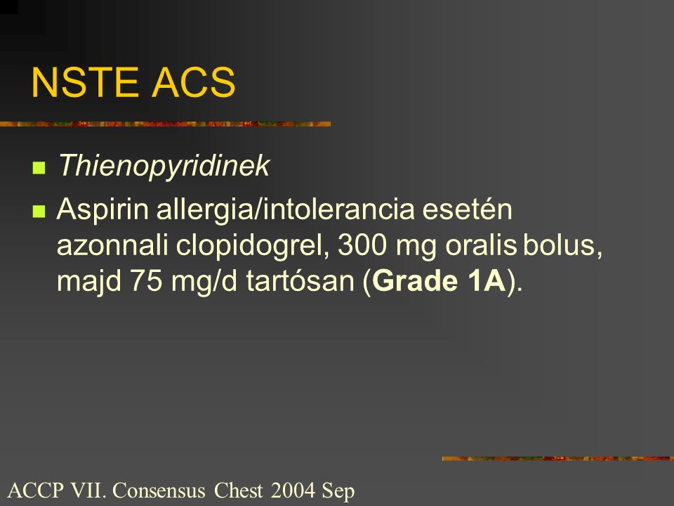 NSTE ACS Thienopyridinek