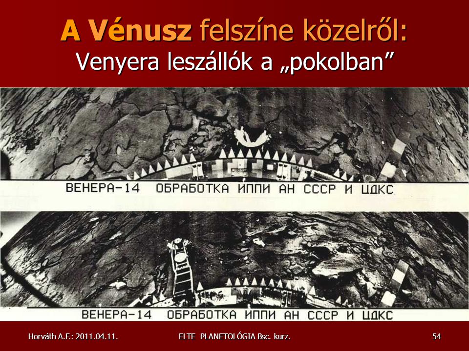 A Vénusz felszíne közelről: Venyera leszállók a „pokolban