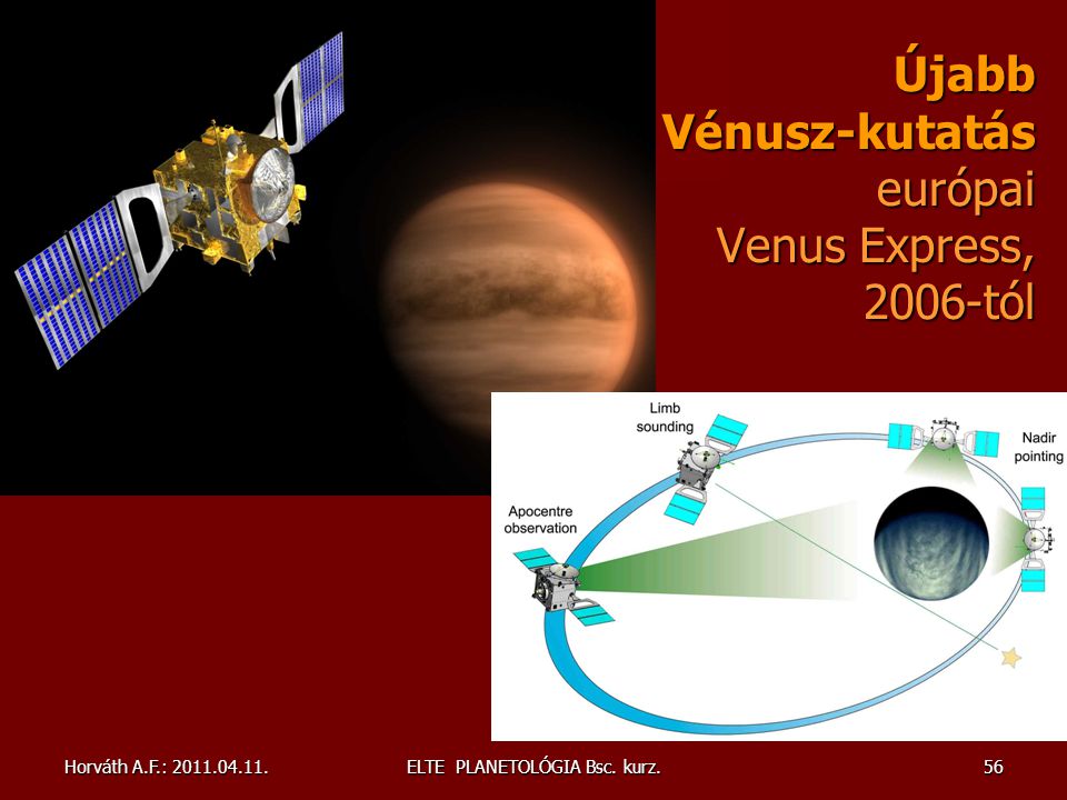 Újabb Vénusz-kutatás európai Venus Express, 2006-tól