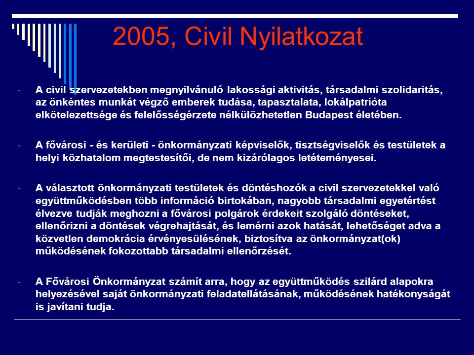 2005, Civil Nyilatkozat
