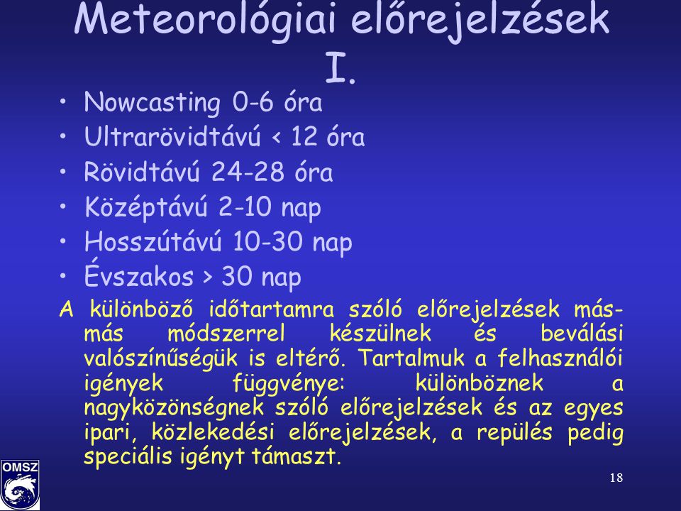 Meteorológiai előrejelzések I.