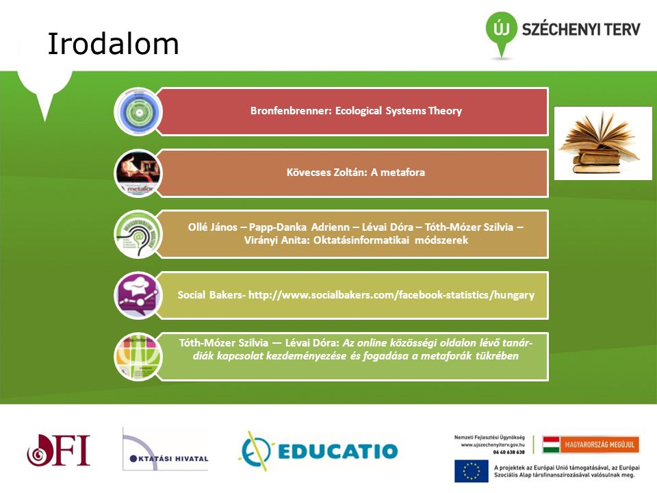 Irodalom Bronfenbrenner: Ecological Systems Theory