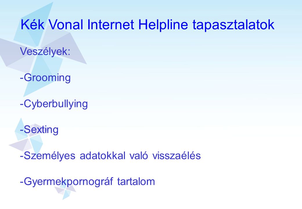 Kék Vonal Internet Helpline tapasztalatok