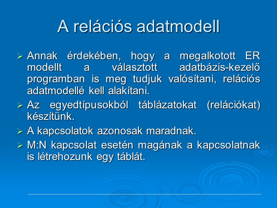 A relációs adatmodell