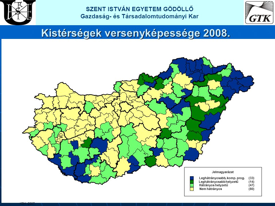 Kistérségek versenyképessége 2008.