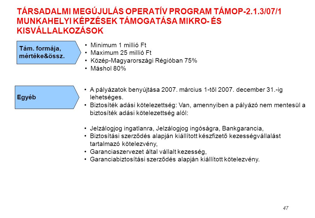 TÁRSADALMI MEGÚJULÁS OPERATÍV PROGRAM TÁMOP-2. 1