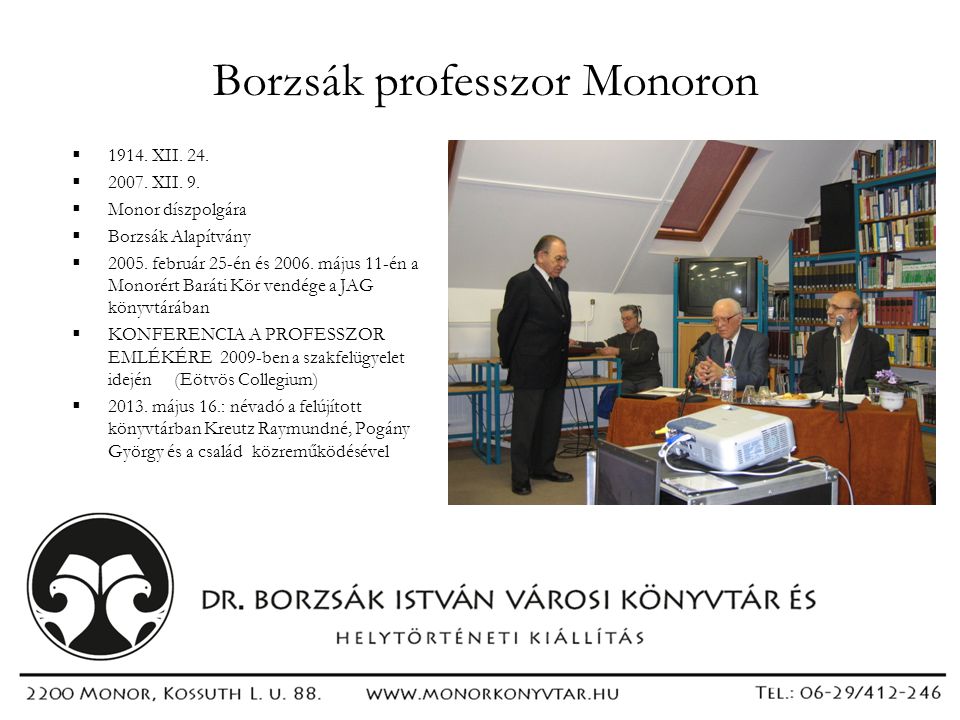 Borzsák professzor Monoron