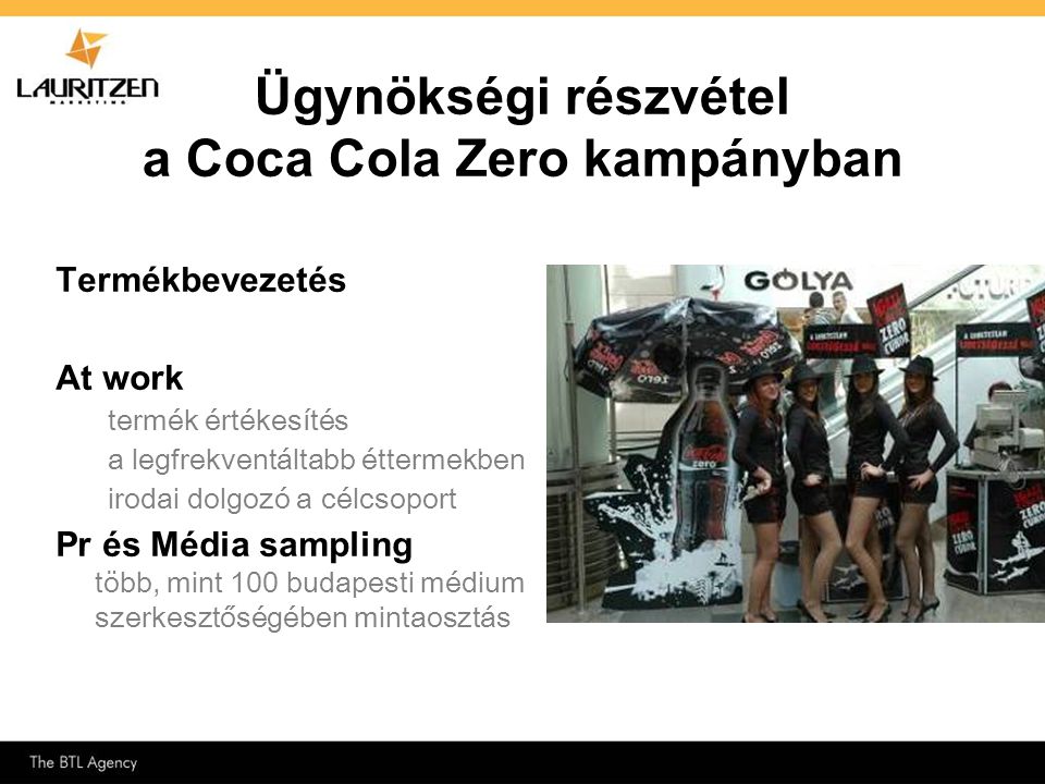 Ügynökségi részvétel a Coca Cola Zero kampányban