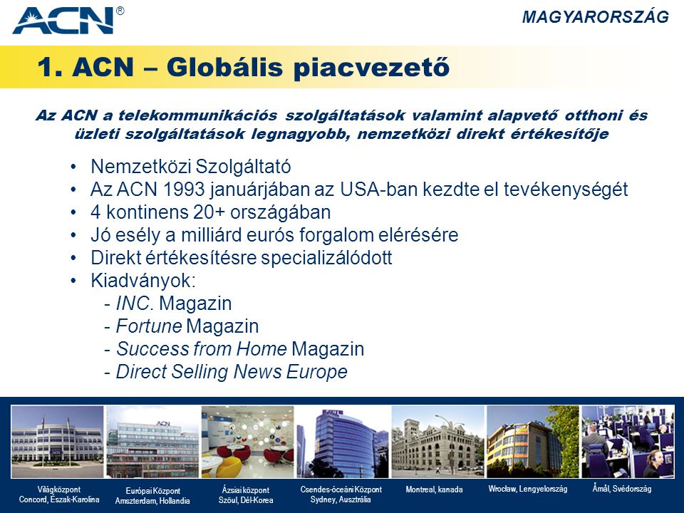 1. ACN – Globális piacvezető