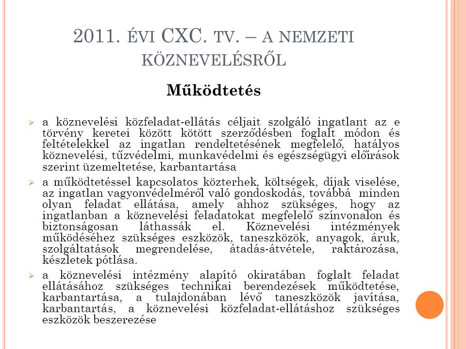2011. évi CXC. tv. – a nemzeti köznevelésről
