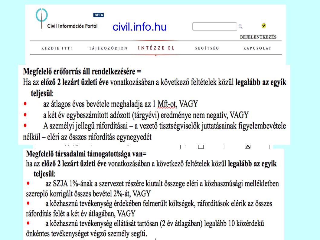 civil.info.hu Minden civil szervezetnek közhasznú beszámolót kell készítenie!!!