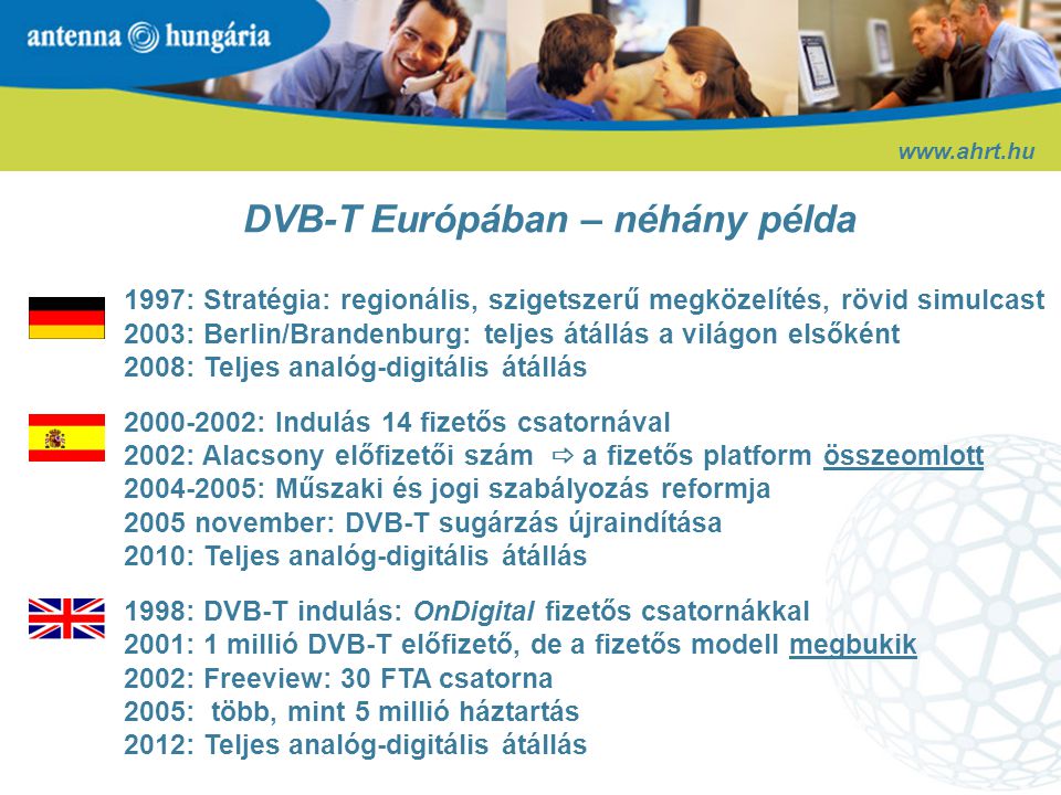 DVB-T Európában – néhány példa