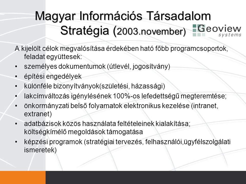 Magyar Információs Társadalom Stratégia (2003.november)