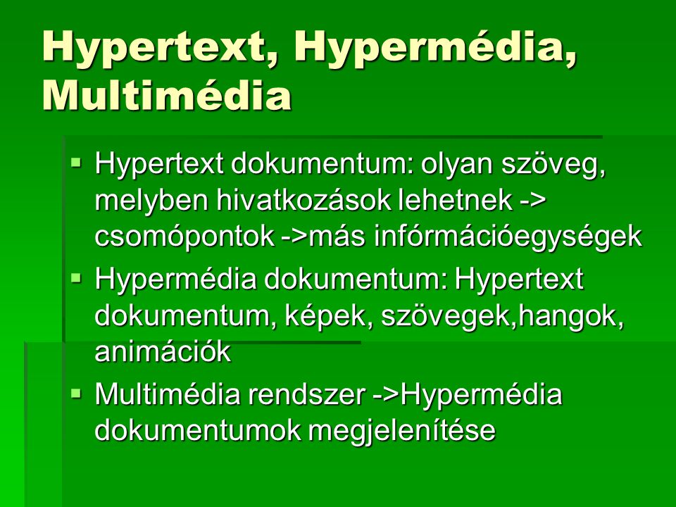 Hypertext, Hypermédia, Multimédia