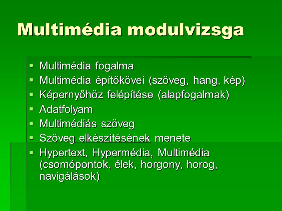Multimédia modulvizsga