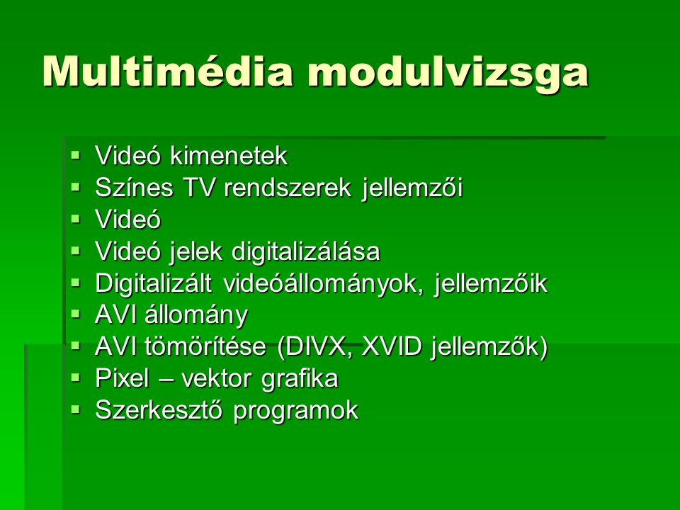 Multimédia modulvizsga