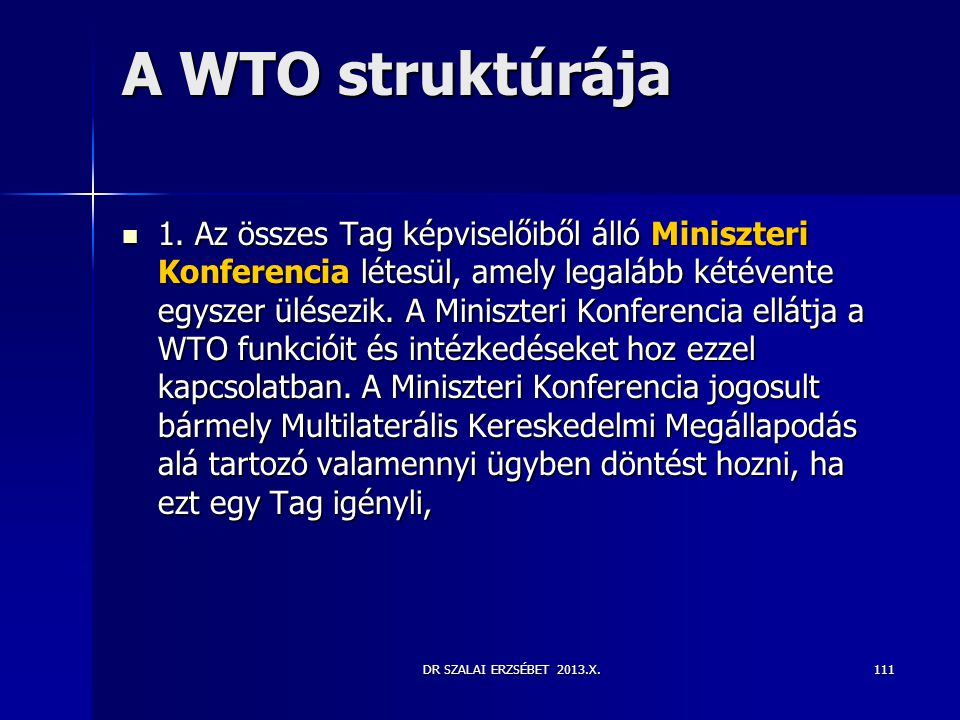 A WTO struktúrája
