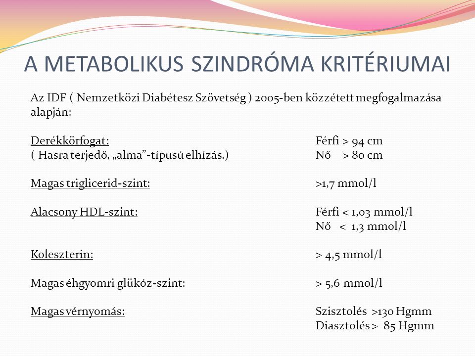 Metabolikus szindróma tünetei és kezelése