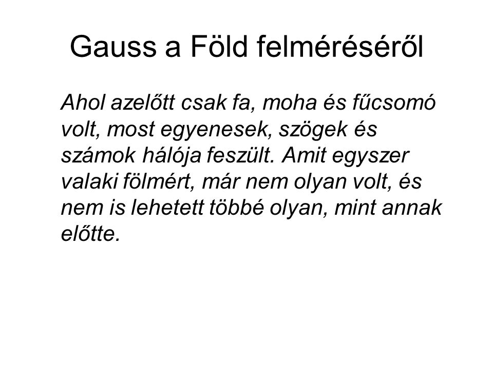 Gauss a Föld felméréséről