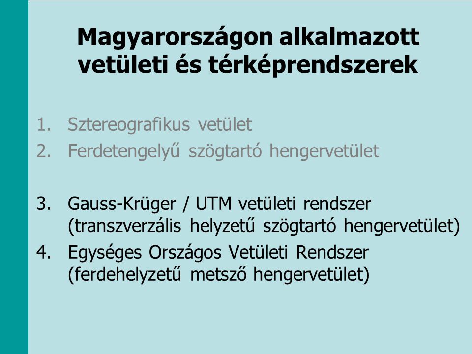 Magyarországon alkalmazott vetületi és térképrendszerek