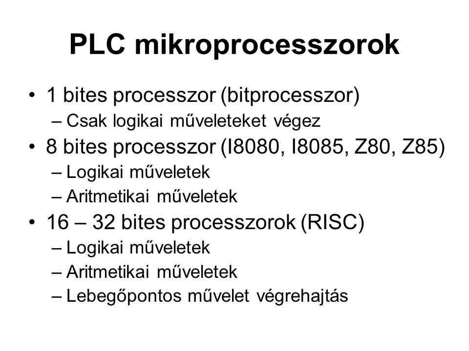 PLC mikroprocesszorok