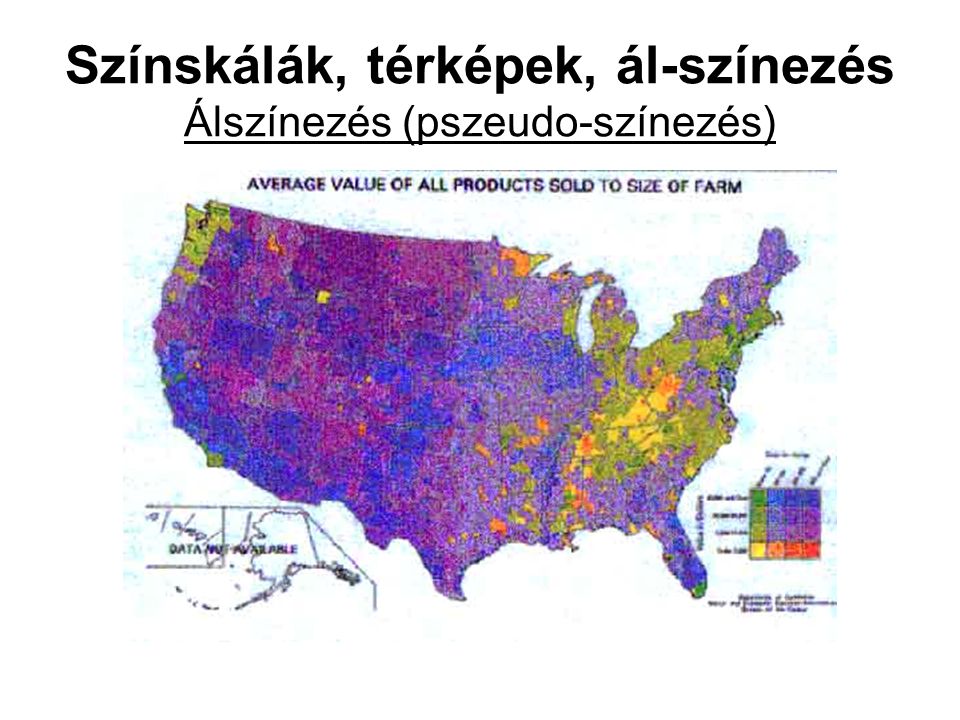 Színskálák, térképek, ál-színezés Álszínezés (pszeudo-színezés)