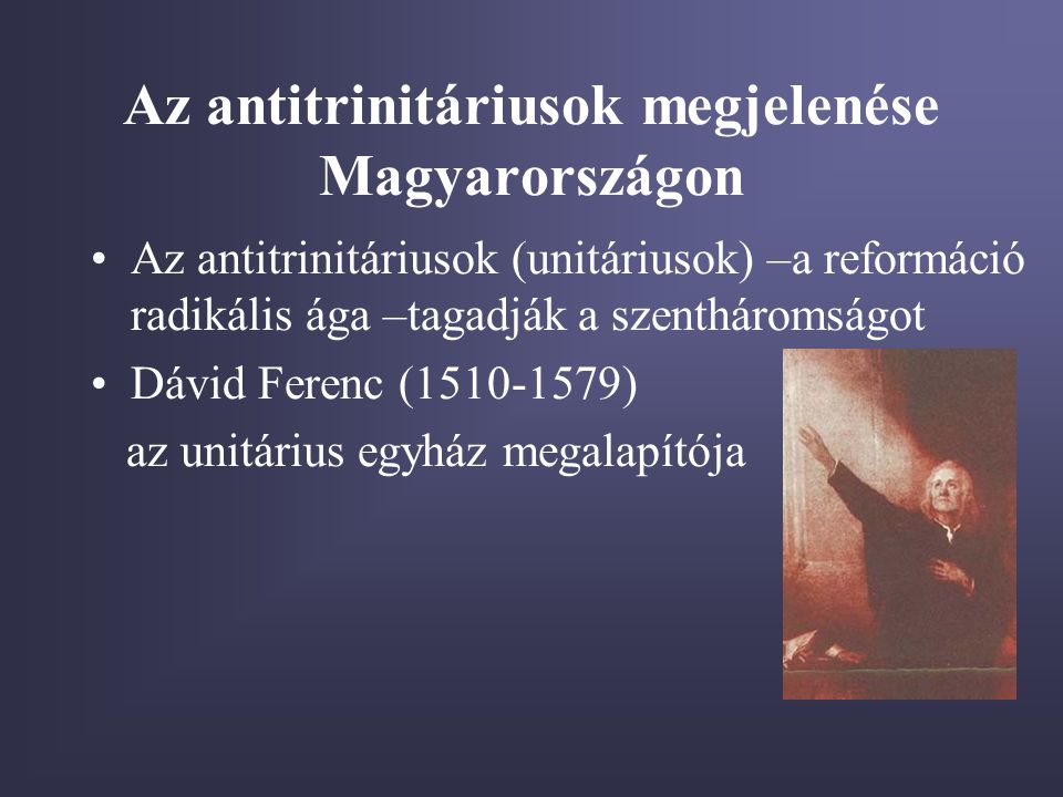 Az antitrinitáriusok megjelenése Magyarországon