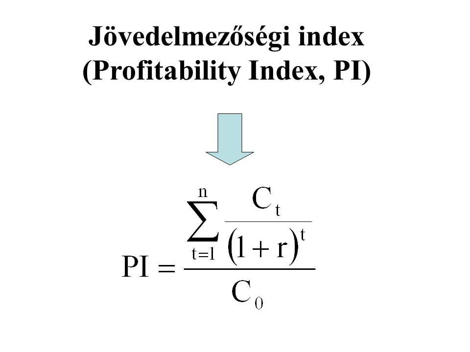 Jövedelmezőségi index (Profitability Index, PI)