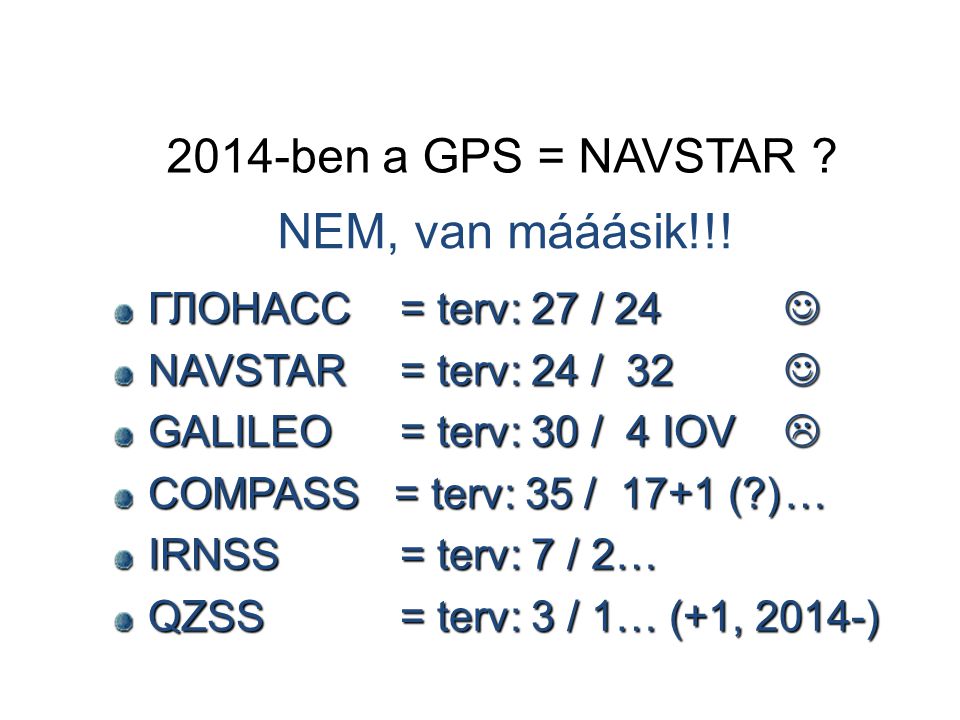 NEM, van mááásik!!! 2014-ben a GPS = NAVSTAR