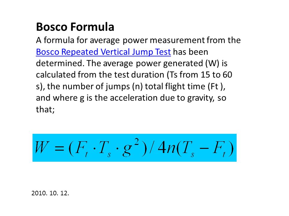 Bosco Formula