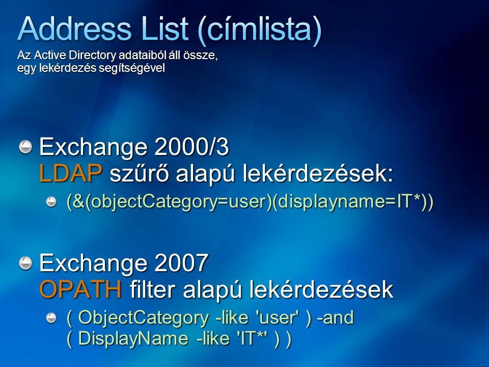 Address List (címlista)