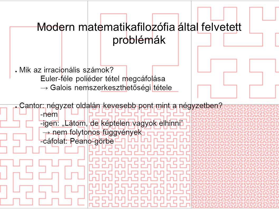 Modern matematikafilozófia által felvetett problémák