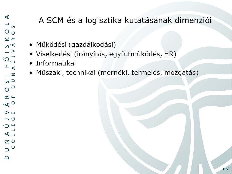 A SCM és a logisztika kutatásának dimenziói