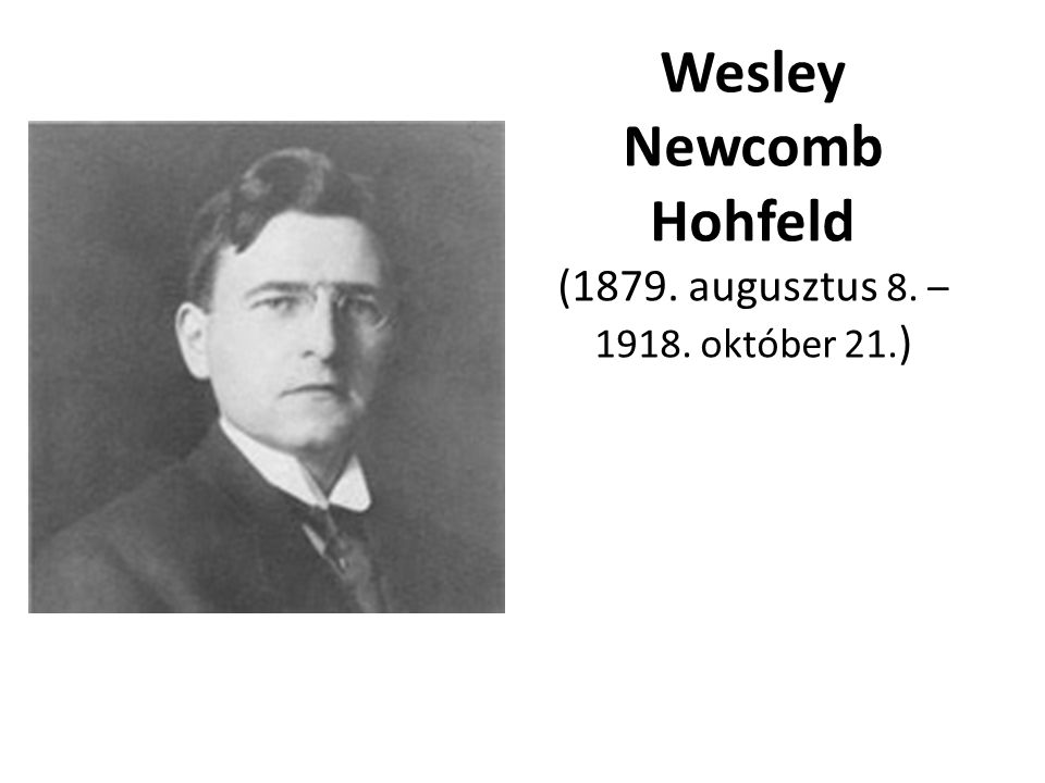 Wesley Newcomb Hohfeld (1879. augusztus 8. – október 21.)