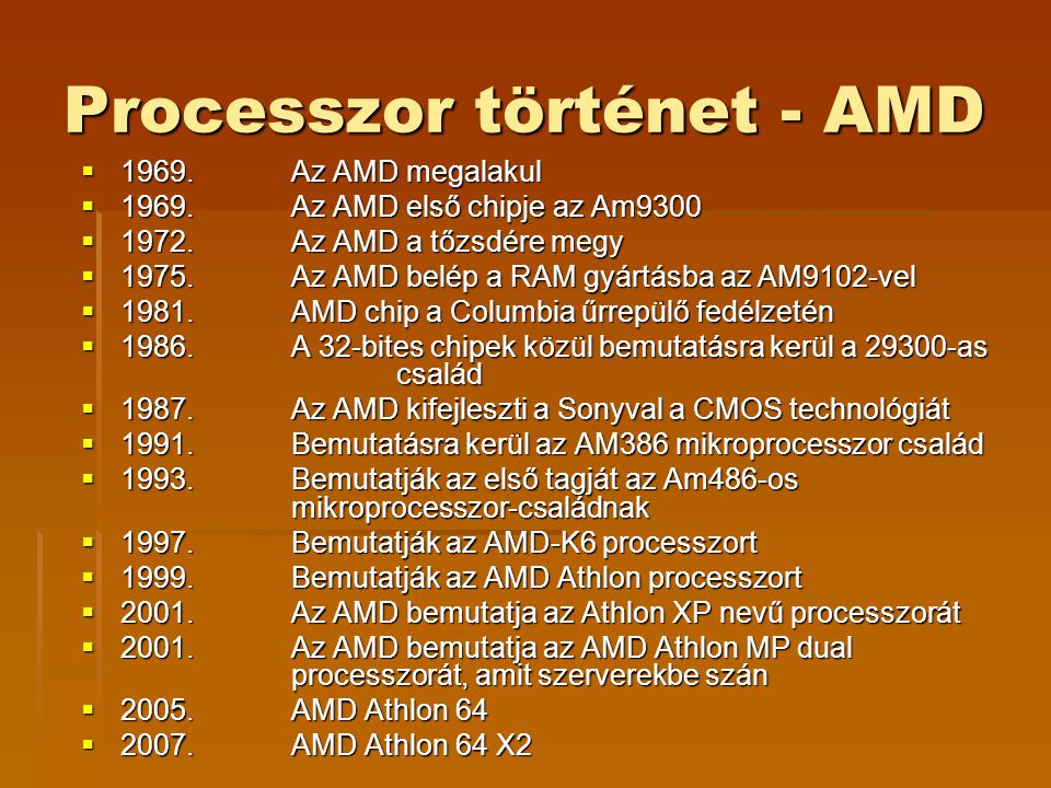 Processzor történet - AMD