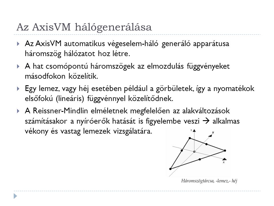 Az AxisVM hálógenerálása