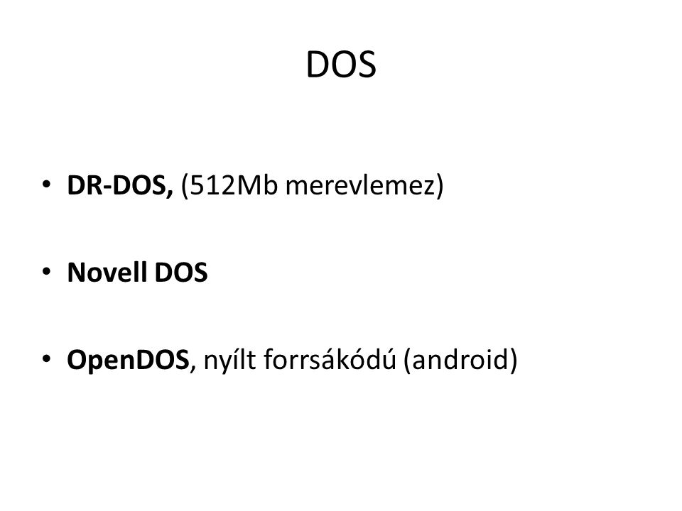 DOS DR-DOS, (512Mb merevlemez) Novell DOS