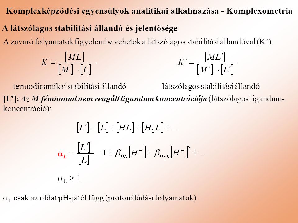 Komplexképződési egyensúlyok analitikai alkalmazása - Komplexometria