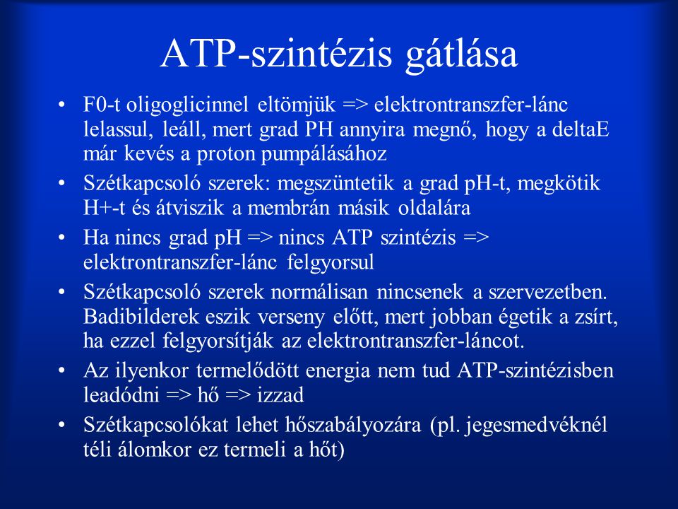 ATP-szintézis gátlása