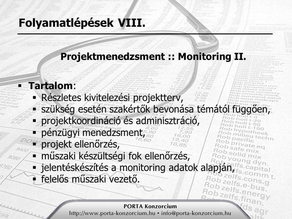Projektmenedzsment :: Monitoring II.