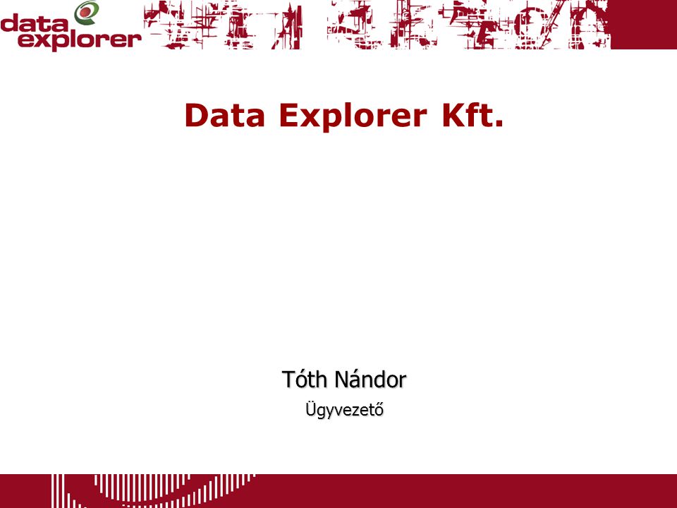 Data Explorer Kft. Tóth Nándor Ügyvezető