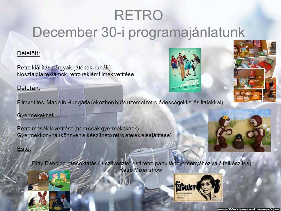 RETRO December 30-i programajánlatunk