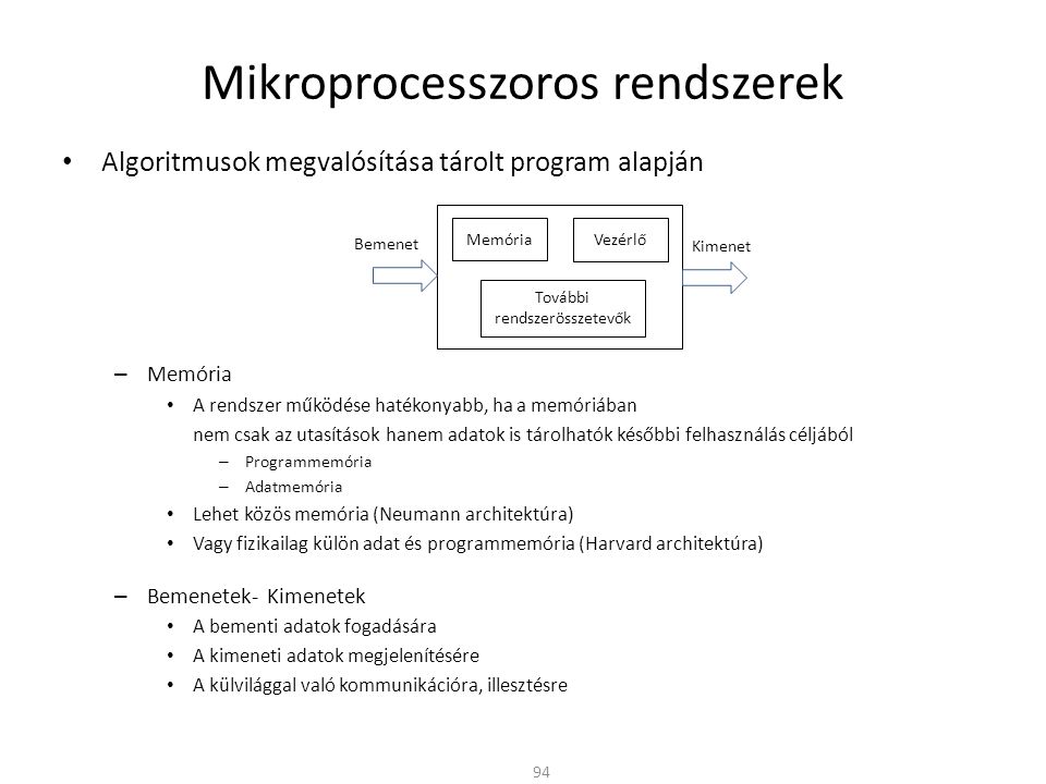 Mikroprocesszoros rendszerek
