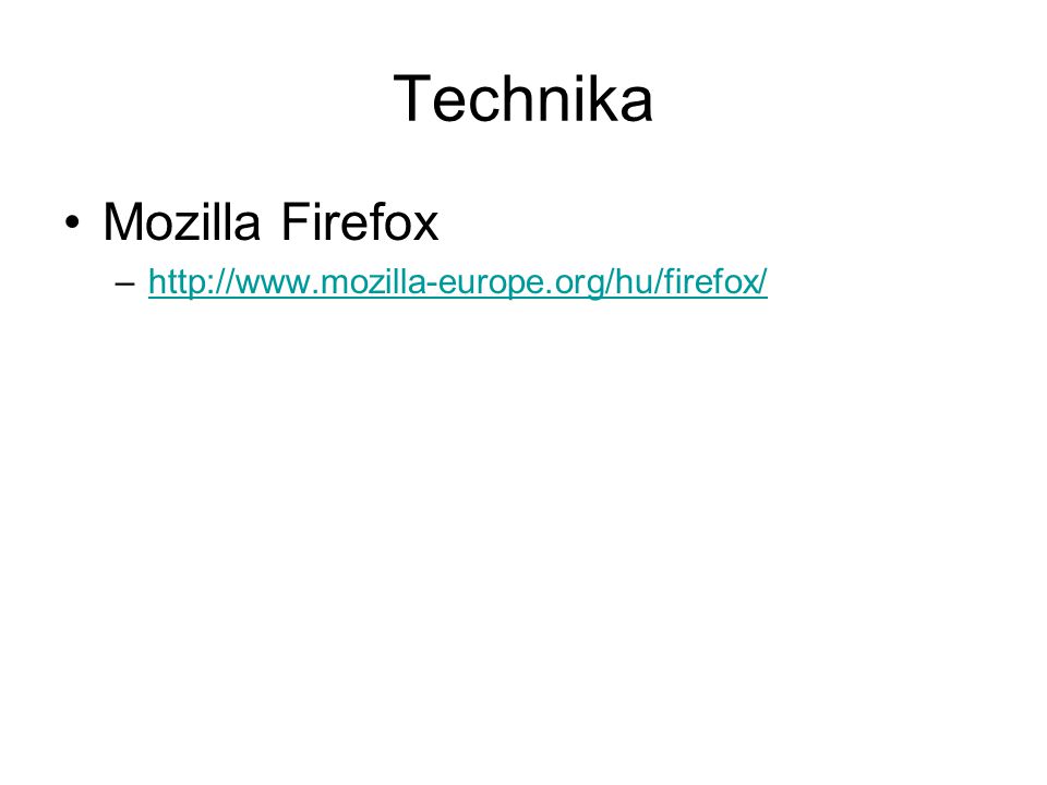 Technika Mozilla Firefox