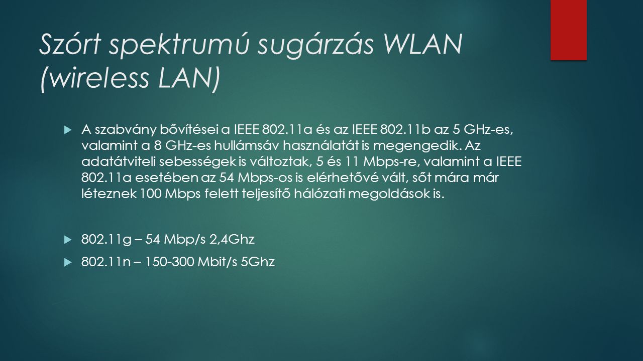 Szórt spektrumú sugárzás WLAN (wireless LAN)