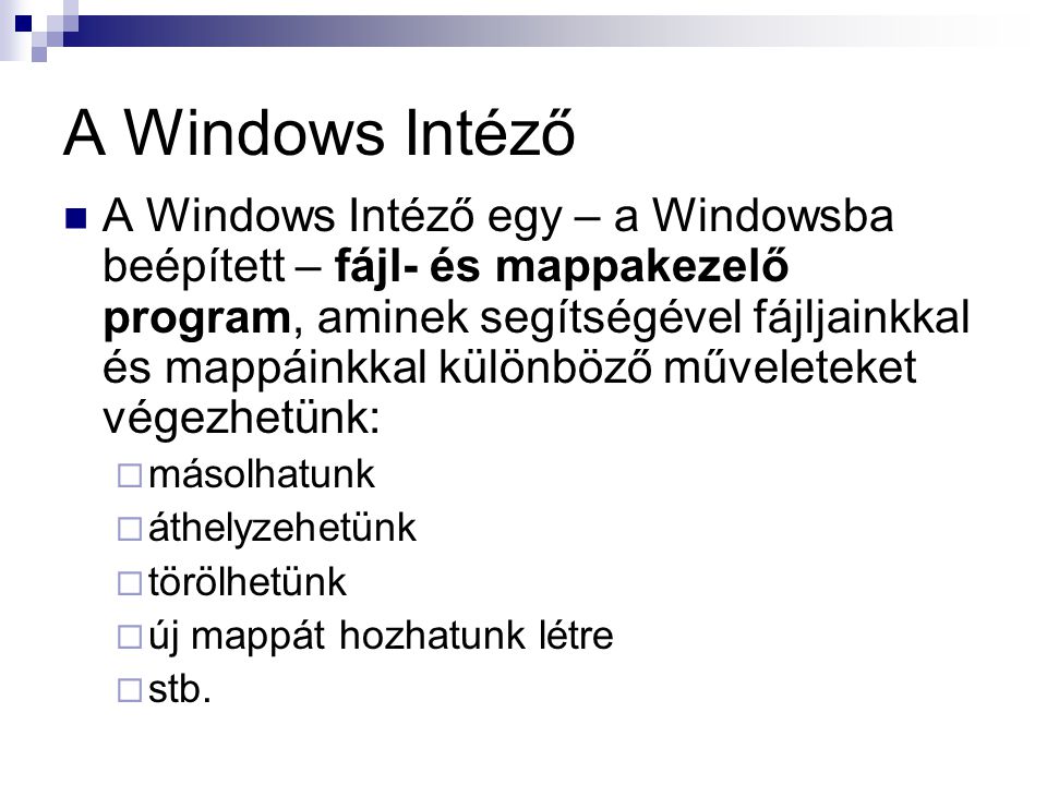A Windows Intéző