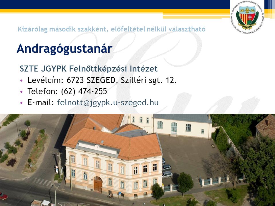 Andragógustanár SZTE JGYPK Felnőttképzési Intézet