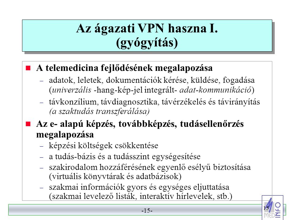 Az ágazati VPN haszna I. (gyógyítás)