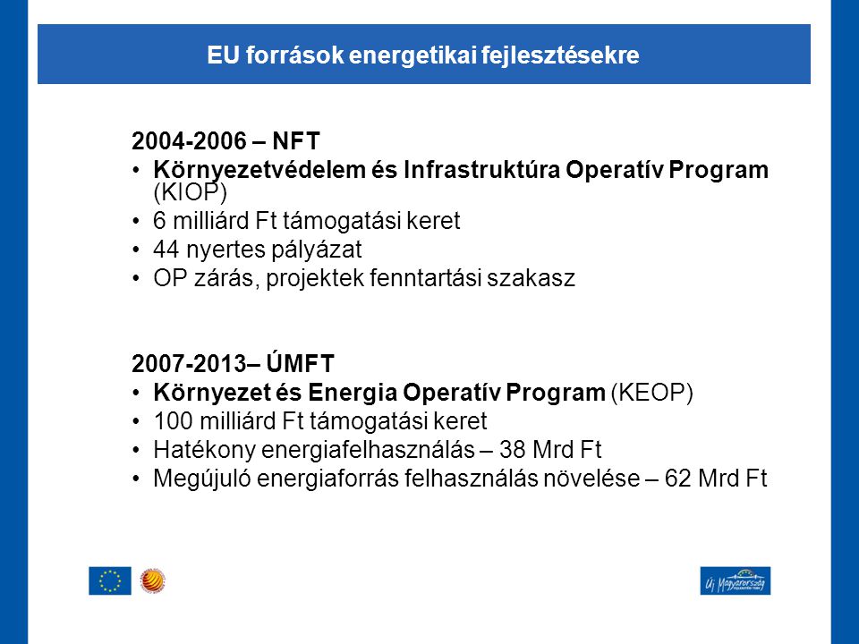 EU források energetikai fejlesztésekre