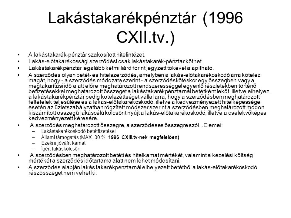 Lakástakarékpénztár (1996 CXII.tv.)